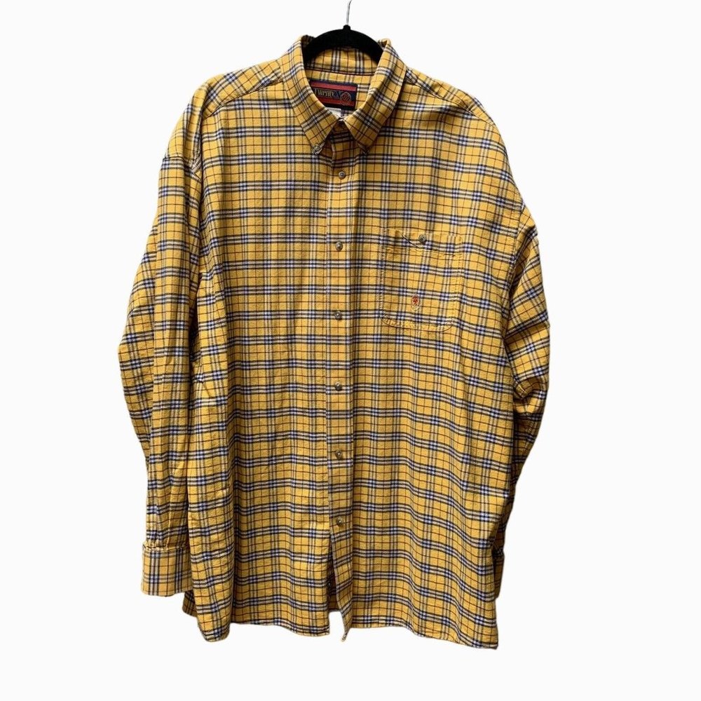 TWENTY X Plaid Yellow Pockets Button Up‎  L/S  SHIRT - SIZE 2X